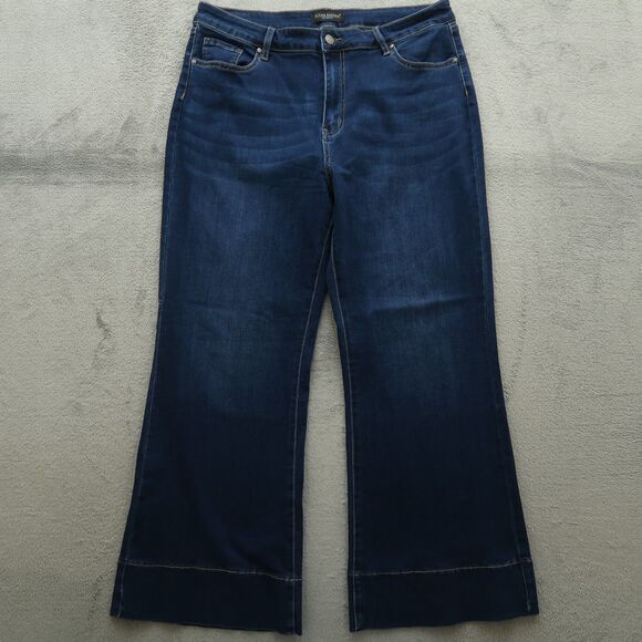 Flying Banana Denim - Flying Banana Jeans Women's Size 16S Blue High-Rise Wide-Leg Denim 30" Inseam